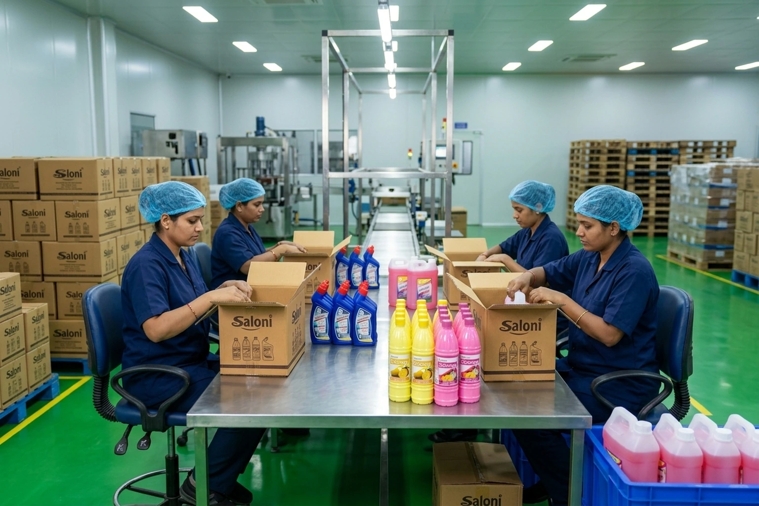 Packing stage at Saloni Cleaning Products