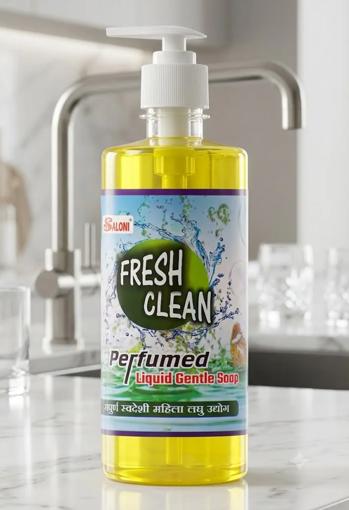Saloni Fresh Clean Gentle Soap transparent bottle image